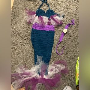 Baby mermaid knitted outfit